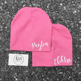 Baby / toddler personalised beanies - DesignsByLauraMay