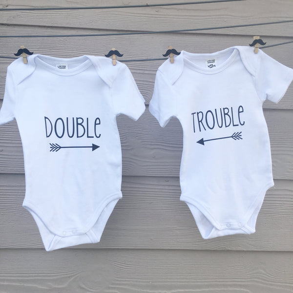TWIN Double trouble Onesies - DesignsByLauraMay
