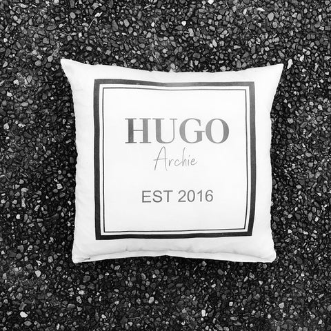 Monochrome personalised Cushion cover - DesignsByLauraMay