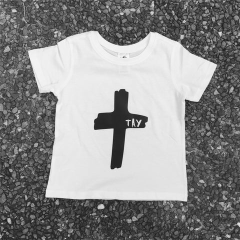 Personalised cross tee - DesignsByLauraMay