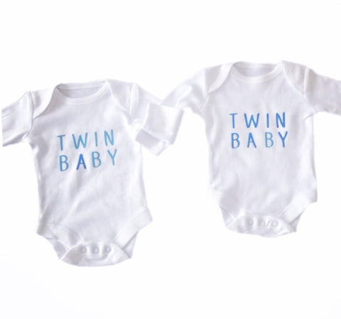 TWIN A and TWIN B Onesies - DesignsByLauraMay