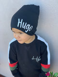 Kids slouched personalised beanies - DesignsByLauraMay